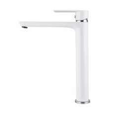 Procraft | Umyvadlová baterie MIXXUS PREMIUM ALEX 001 HIGH (NUT) WHITE-CHROME, bílý-chrom | ALEX 001 HIGH (NUT) WHITE-CHROME