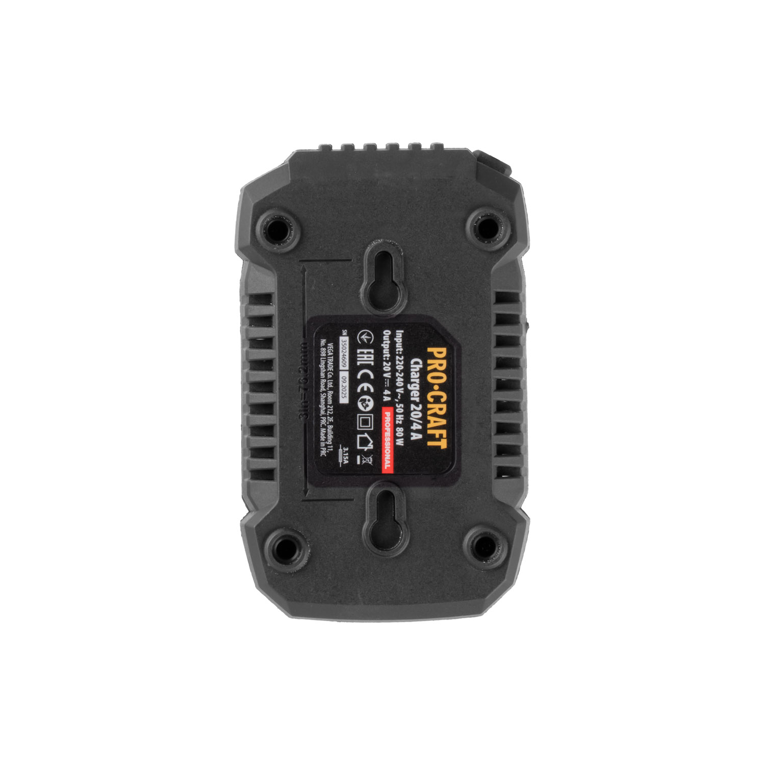Nabíječka pro 20V Li-ion baterie Procraft 20/4А Fast Charge