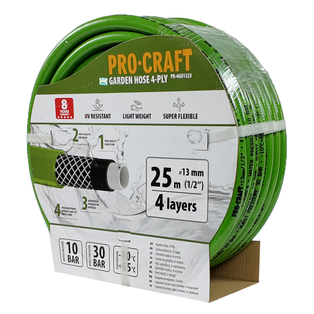 Záhradná hadica Procraft PR-4GH1325 4-vrstvová, 1/2" 25 m | PR-4GH1325