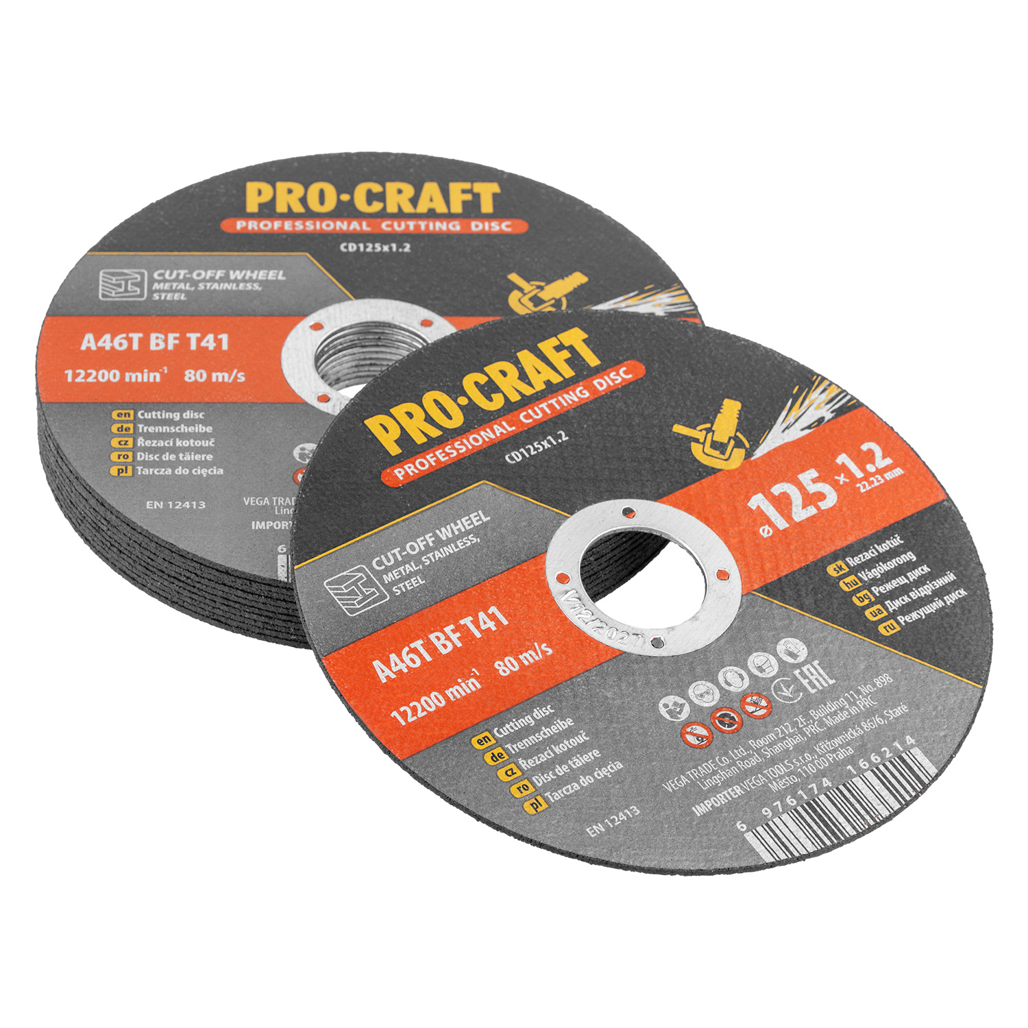 Sada řezných kotoučů Procraft CD125x1.2b