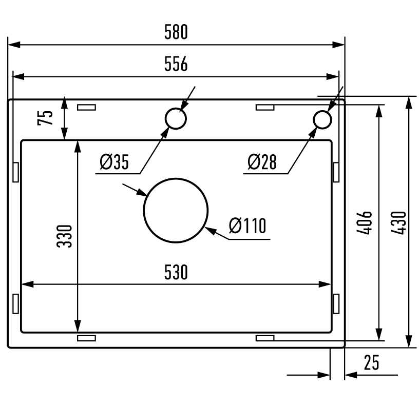 Nerezový dřez MIXXUS MH5843 GRAPHITE se sifonem, grafitový