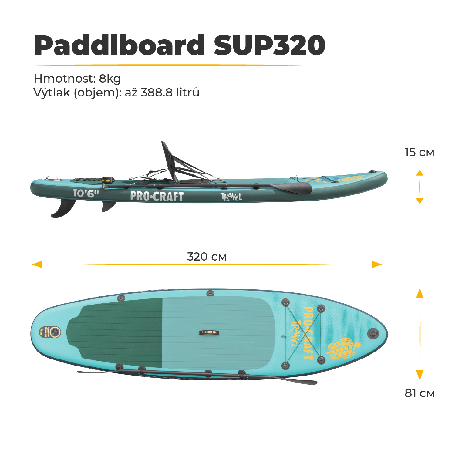 Paddleboard SET Procraft Travel SUP320