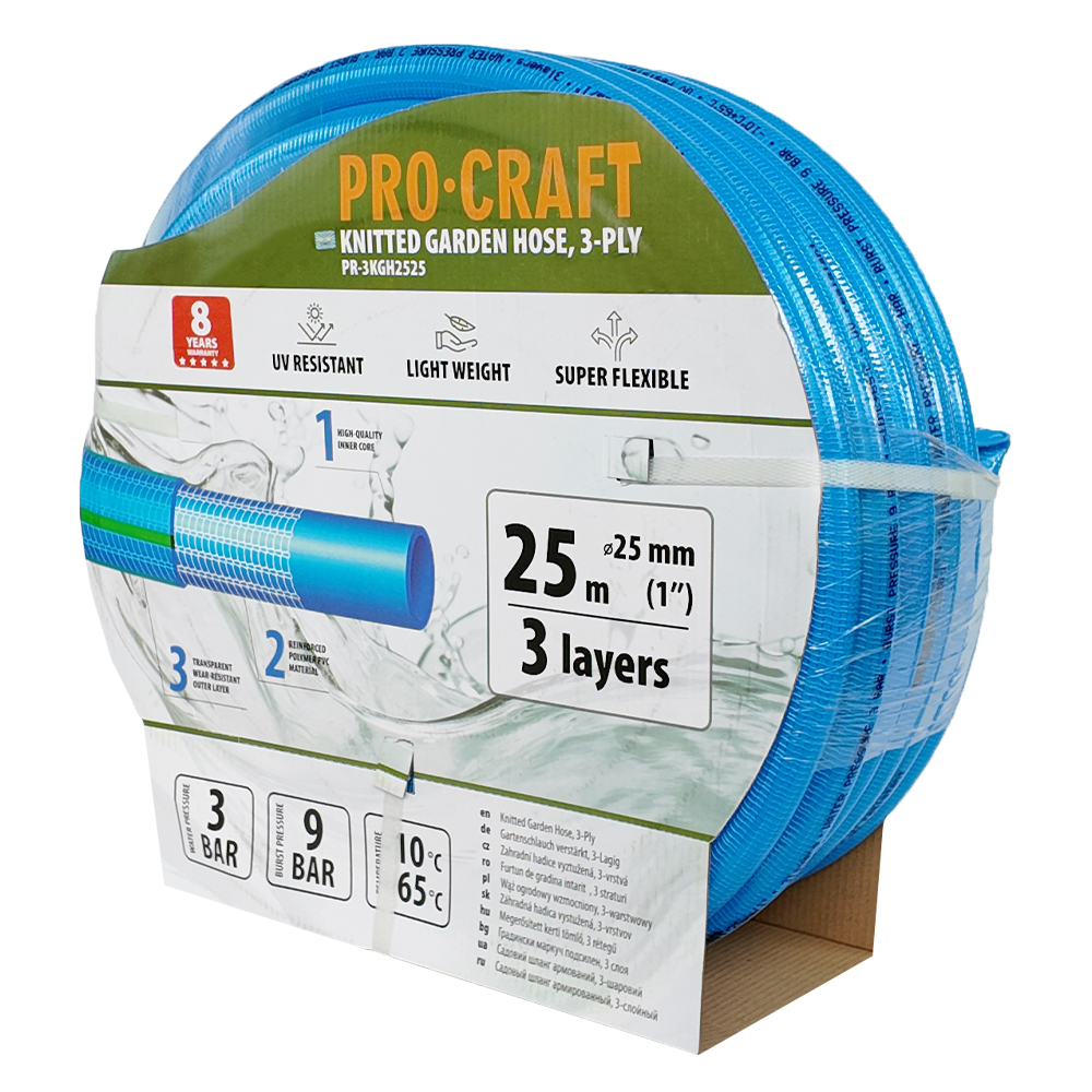Záhradná hadica Procraft PR-3KGHH2525 3-vrstvová, 1" 25 m | PR-3KGH2525
