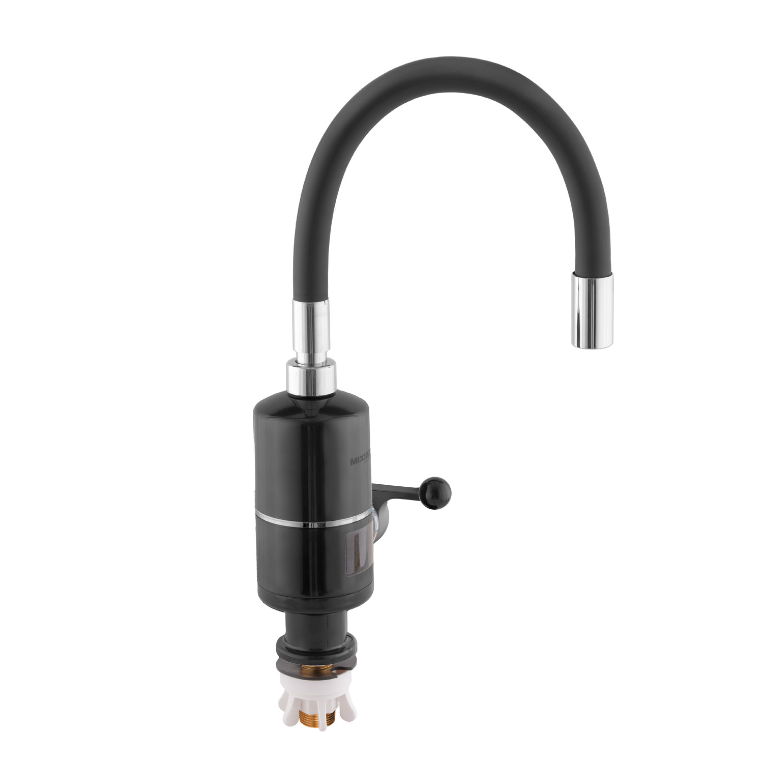 Baterie s elektrickým ohřevem vody a flexi výtokem ELW06-EF-2BLACK, černá