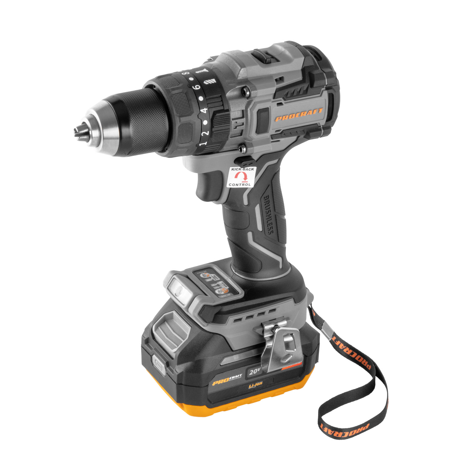Aku vrtací šroubovák Procraft Industrial CD20B (1 baterie)