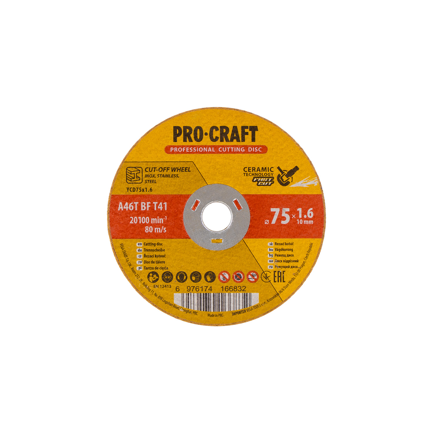Keramický řezný kotouč Procraft YCD75x1.6