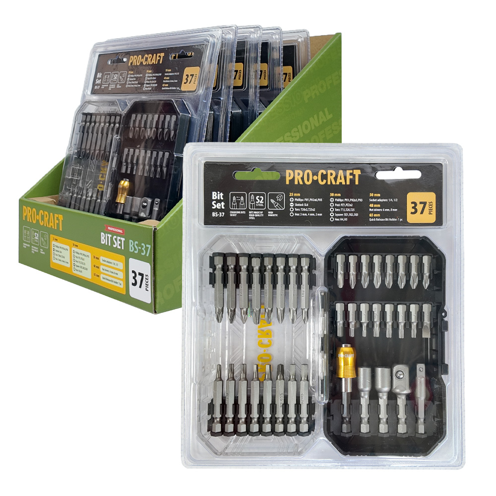 Aku vrtací šroubovák Procraft PA18LiH  se sadou bitů BS-37
