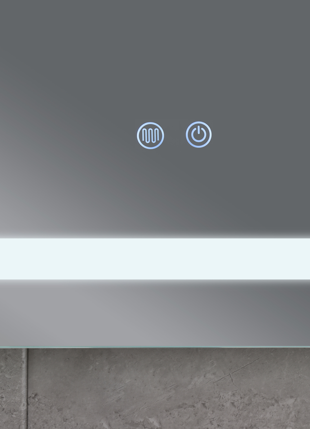 Koupelnové zrcadlo s LED osvětlením, protizamlžovací funkcí a regulací jasu, MR12-90×70-REVERSE Warm