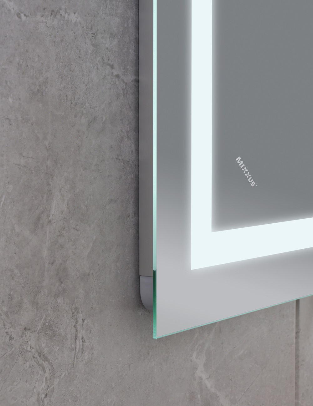 Koupelnové zrcadlo s LED osvětlením, protizamlžovací funkcí a regulací jasu, MR12-80×70-REVERSE WARM